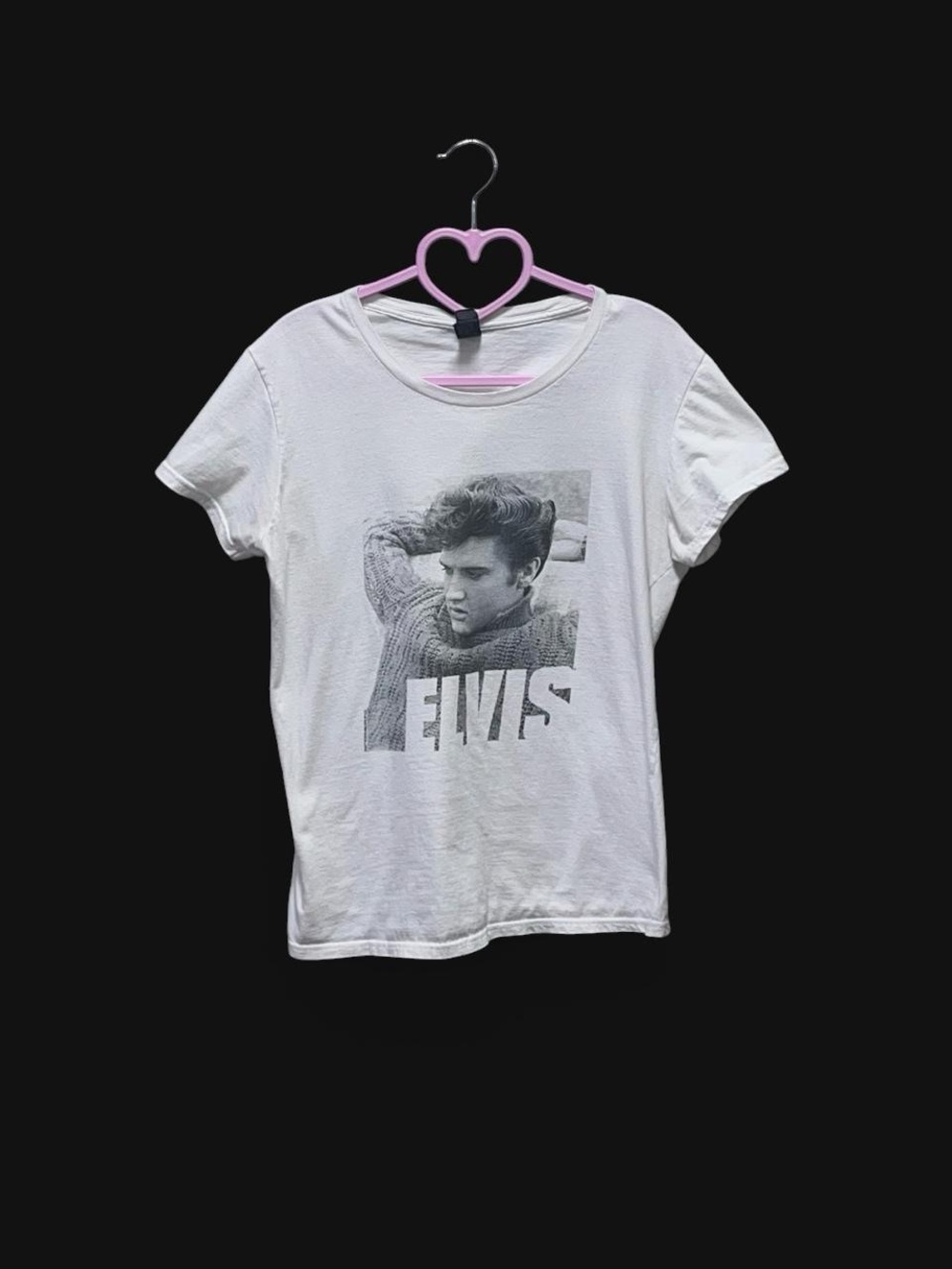 White Elvis Graphic Crewneck T-Shirt